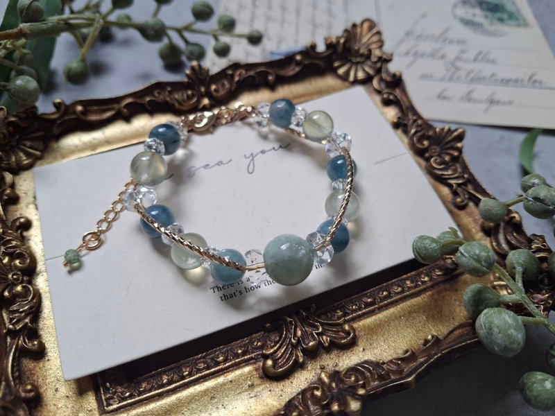 i sea you－小森林－绿祖母晶、翡翠、白水晶、绿葡萄石 - 手链/手环 - 半宝石 绿色