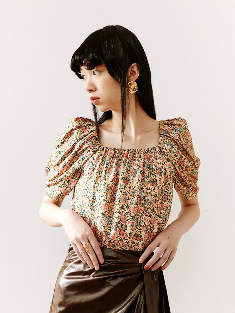 【泡泡袖】新中式复古中国风 复古/碎花真丝上衣 - 女装衬衫 - 其他材质 多色