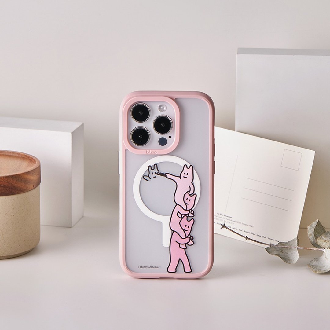 Percentage兔兔叠罗汉极光雾透MagSafe iPhone手机壳 - 手机壳/手机套 - 硅胶 多色