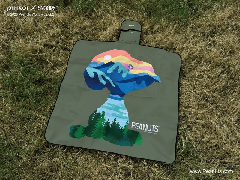 【Pinkoi x SNOOPY】野餐垫 史努比 轻量化 山岚夕阳 - 野餐垫 - 聚酯纤维 绿色