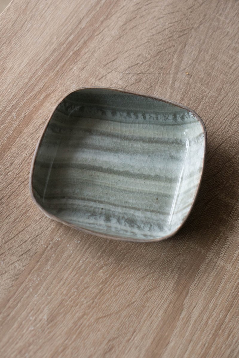 搅胎盘子 - 盘子/餐盘/盘架 - 陶 绿色