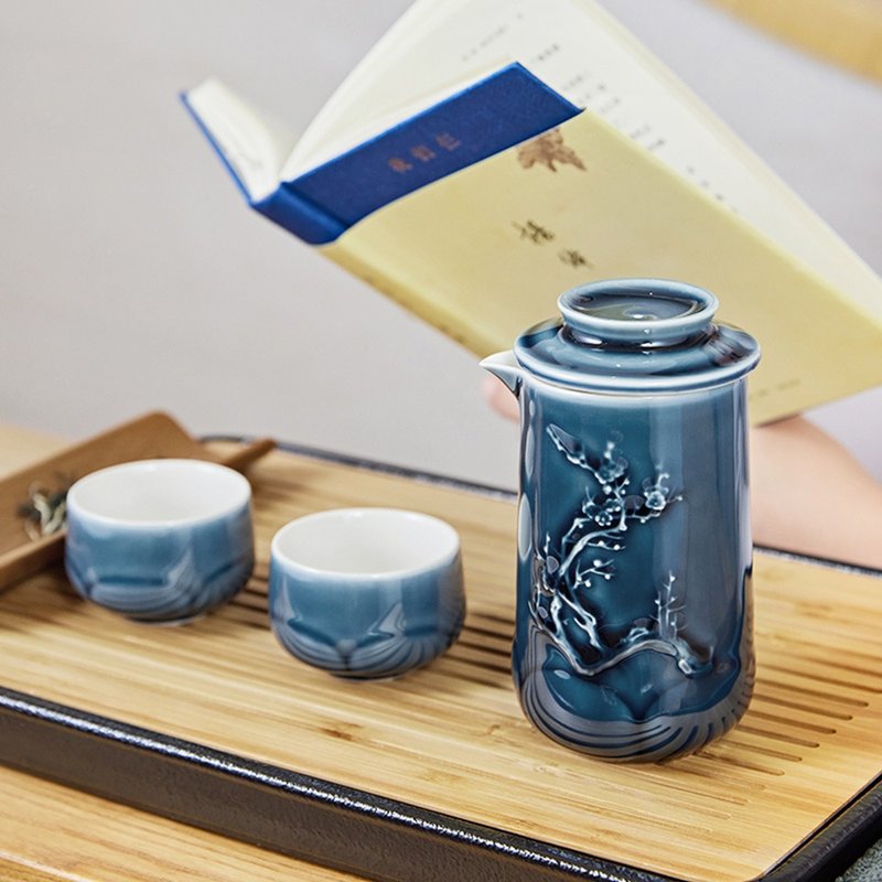 梅香泡茶器 / 一壶+二杯 / 2色 - 茶具/茶杯 - 瓷 粉红色