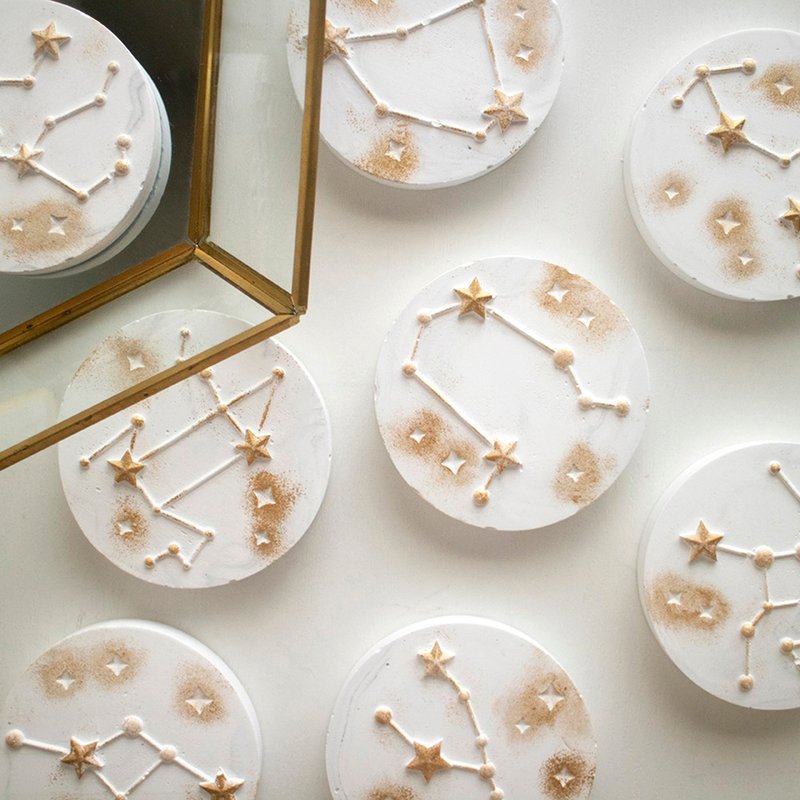 zodiac sign stone - 香薰/精油/线香 - 陶 金色