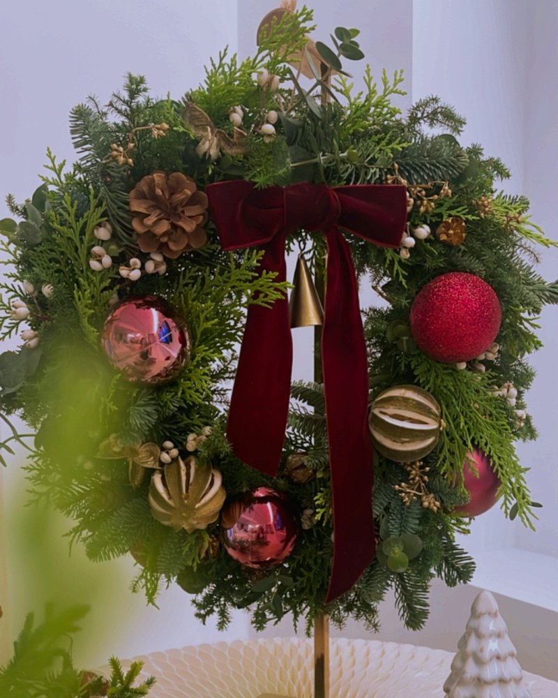 Christmas Wreath 圣诞红奢绒花圈 - 摆饰 - 植物．花 
