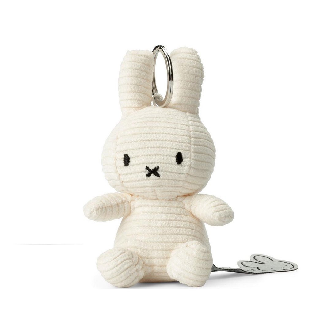荷兰 Bon Ton Toys | Miffy 米飞兔 灯芯绒 钥匙圈 白色 10cm - 钥匙链/钥匙包 - 其他材质 白色