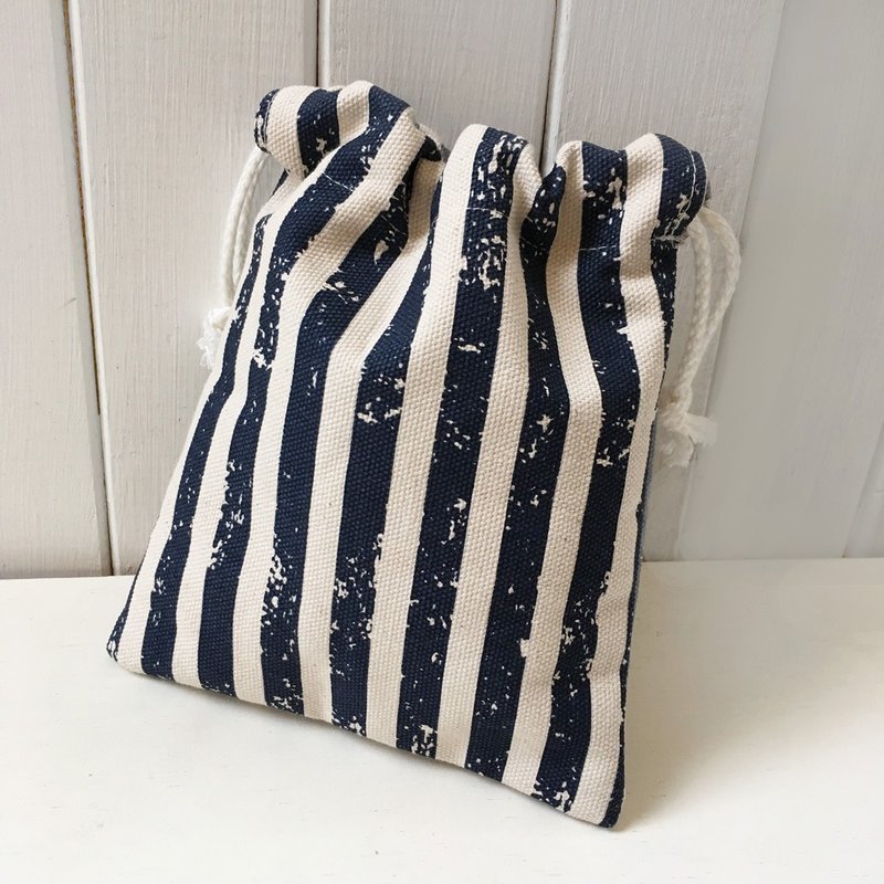 WaWu 小束口袋 (条纹) - 其他 - 棉．麻 蓝色