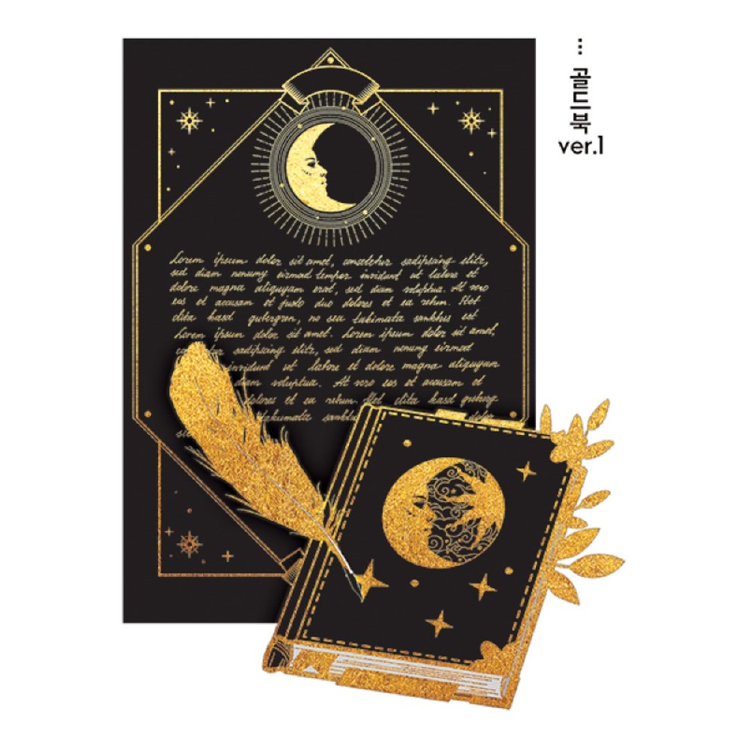 金色书本 4种款式 (blackraccoon) 复古拼贴设计纸质贴纸 - 贴纸 - 纸 多色