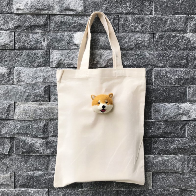 微笑小柴__羊毛毡帆布袋_新春特惠加大帆布袋 - 手提包/手提袋 - 羊毛 黄色