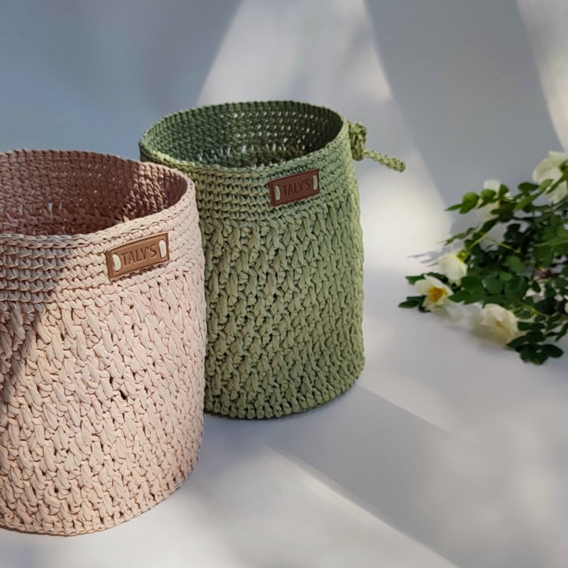 手工钩织拉菲草篮型包 - 时尚女士配件 - 手提包/手提袋 - 纸 绿色