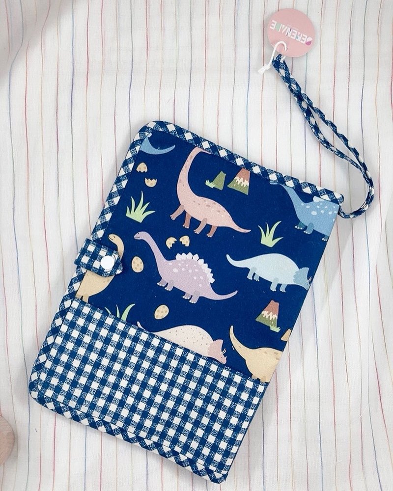 妈咪宝宝手册套 弥月礼盒 纪念 书套 男宝女宝 亲子用品 - 妈妈包 - 棉．麻 蓝色