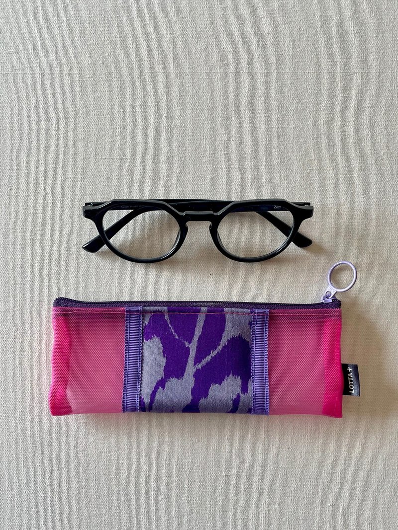 笔袋・眼镜盒・铭仙和服改造・粉红色 - 化妆包/杂物包 - 丝．绢 粉红色