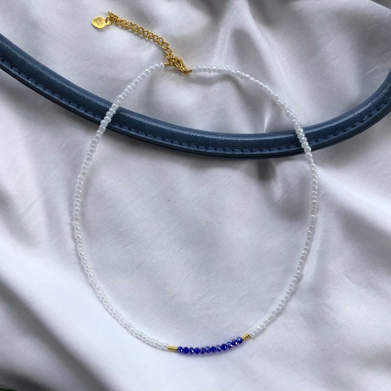 串珠项链 / 精致珍珠颈链 / 时髦饰品 - 项链 - 贵金属 白色