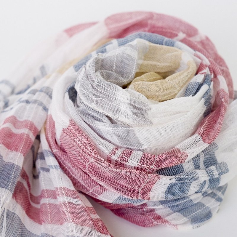 Linen 手织亚麻围巾【凉风05】 - 围巾/披肩 - 棉．麻 