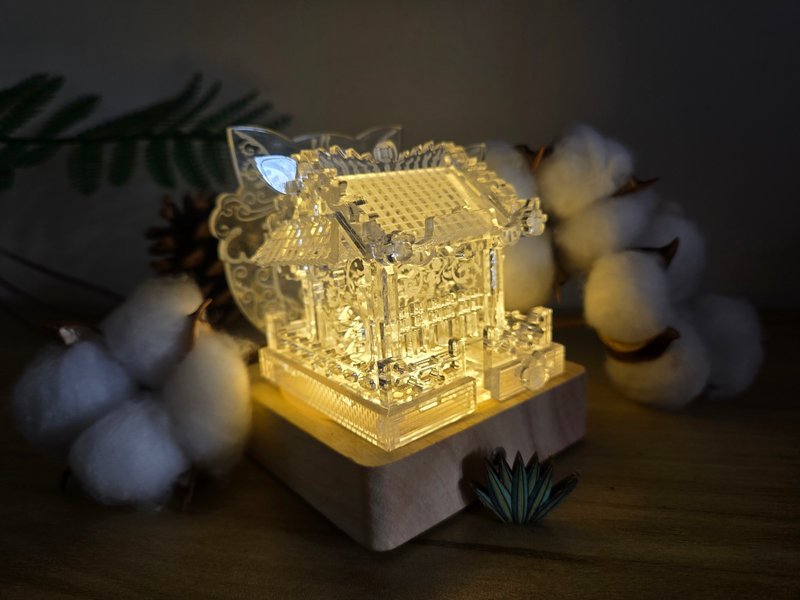 压克力中式庙宇 手作模型 迷你建筑 雕塑 展示模型 Miniature Shr - 其他 - 木头 卡其色