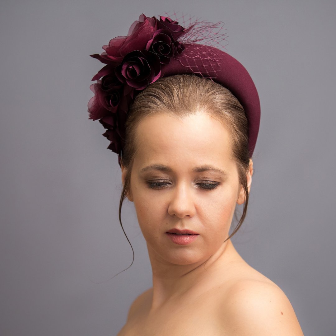 Wedding fascinator hats for women for mother of the bride or mother of the groom - 发带/发箍 - 其他材质 红色