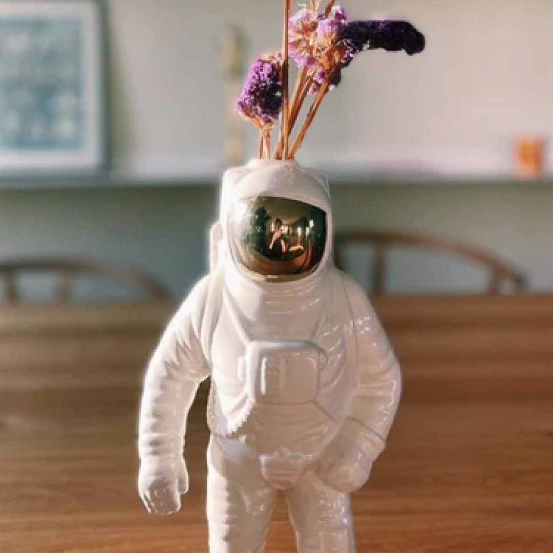 意大利 SELETTI  太空人花瓶插花容器单枝花瓶桌面装饰摆件 - 花瓶/陶器 - 陶 多色