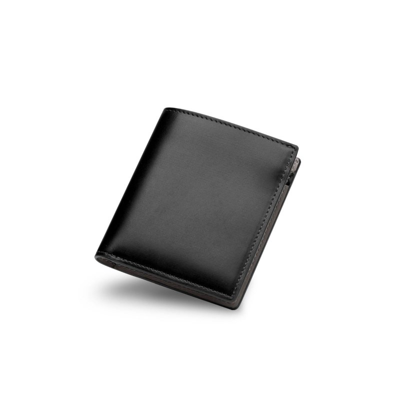 Cosmopolitan 意大利牛皮 零钱包 RFID保护 (黑灰) - 皮夹/钱包 - 真皮 黑色