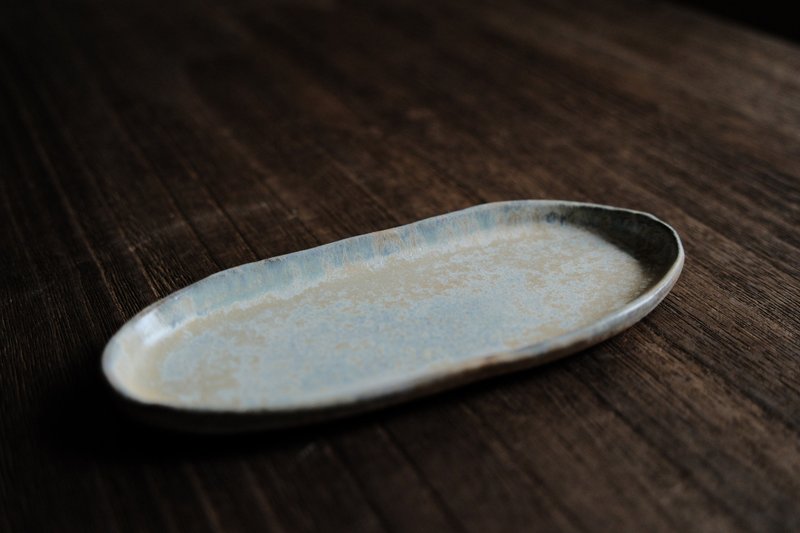 夏季水淹过陆地・淤积的池・长皿4 - 盘子/餐盘/盘架 - 陶 白色