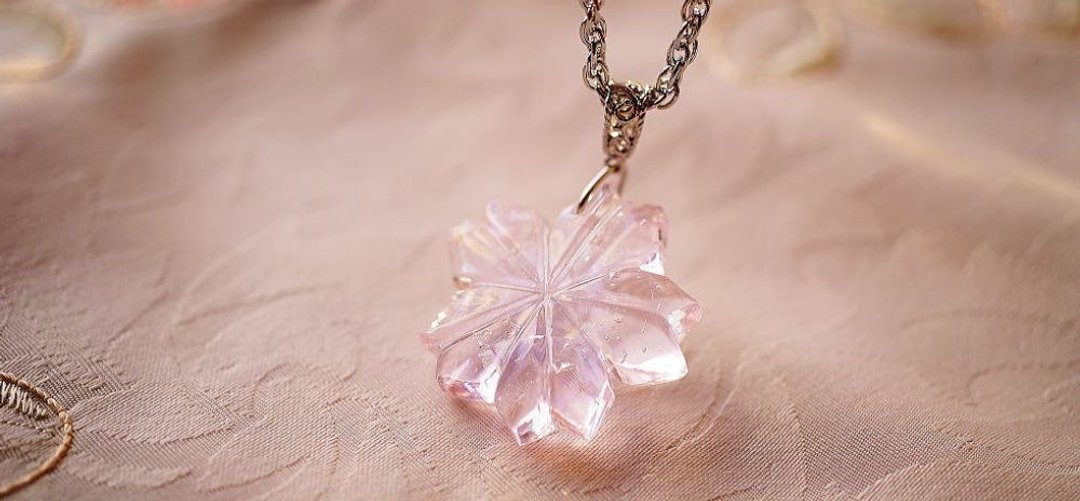 [Made to order] Light red color of Hatsukoi --Pale love-- - 项链 - 玻璃 粉红色