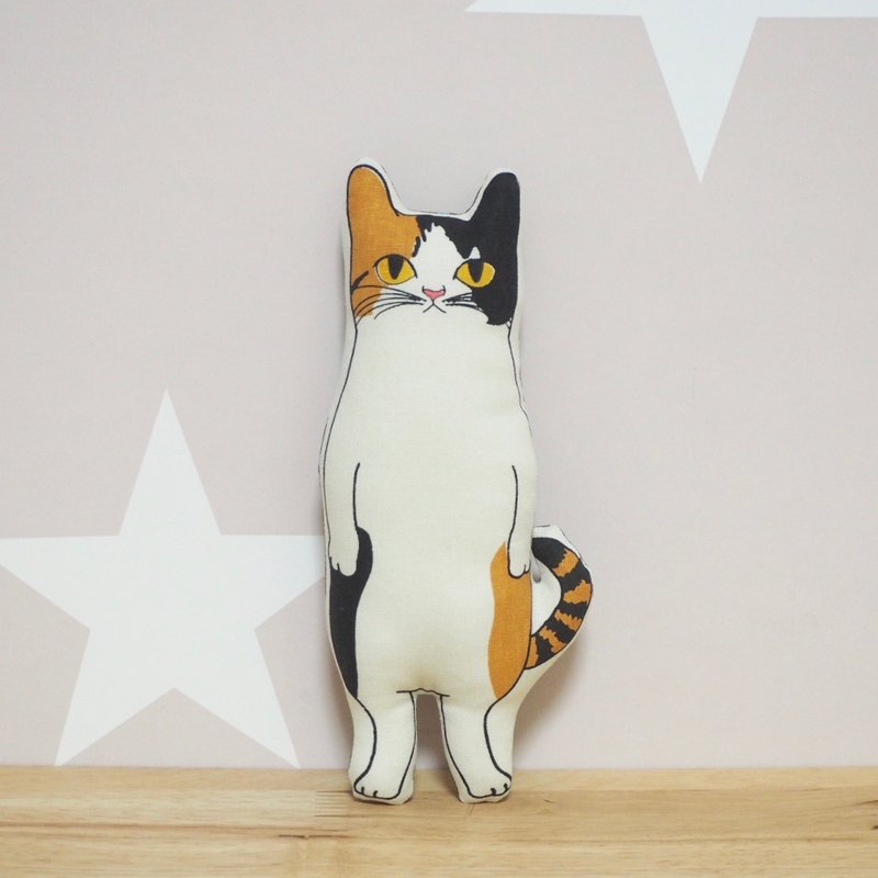 calico cat stuffed toy | 茶トラ猫ちゃん　ヌイグルミ - 玩偶/公仔 - 棉．麻 咖啡色