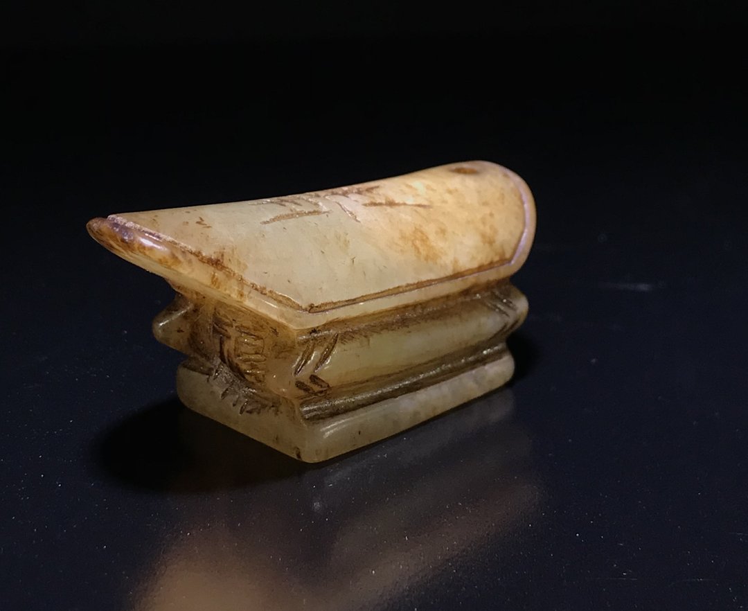 古玉 老玉 和田玉 早期收藏 迷你版玉棺材 棺材 升官发财 风水 - 吊饰 - 玉石 卡其色