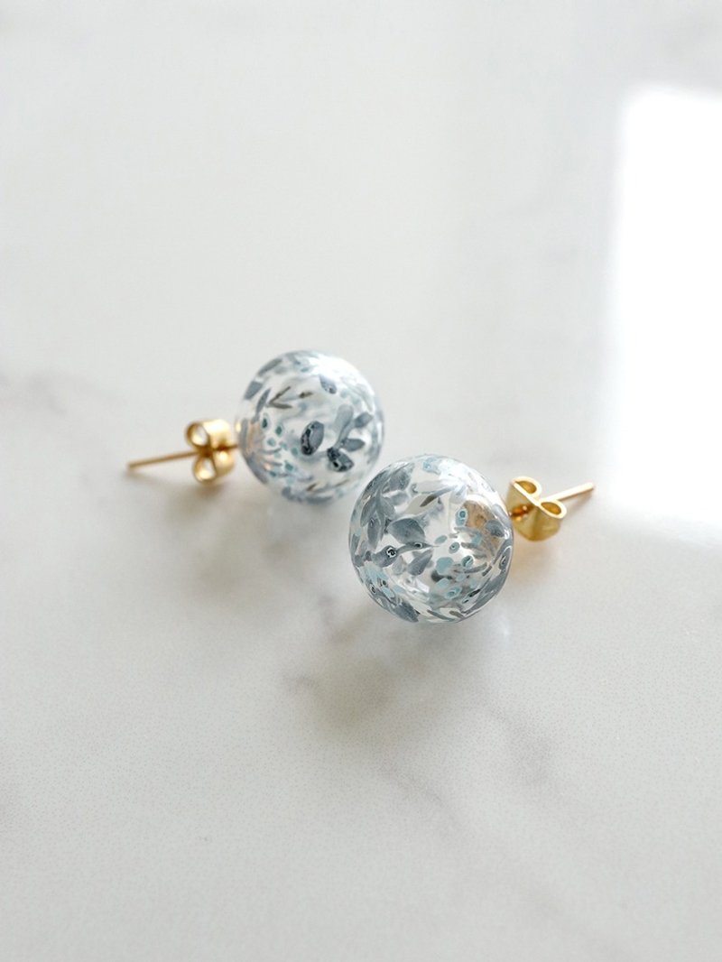 VENETA - Notte fiori - 威尼斯玻璃彩绘 耳饰 耳环 - 耳环/耳夹 - 玻璃 蓝色