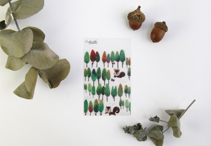 森林/纸胶带 分装片3入 - 纸胶带 - 塑料 绿色