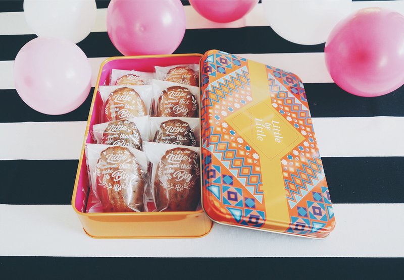 认真玛德莲 - 双拼 (无花果/玫瑰) - 8 入 - 手工饼干 - 新鲜食材 黄色