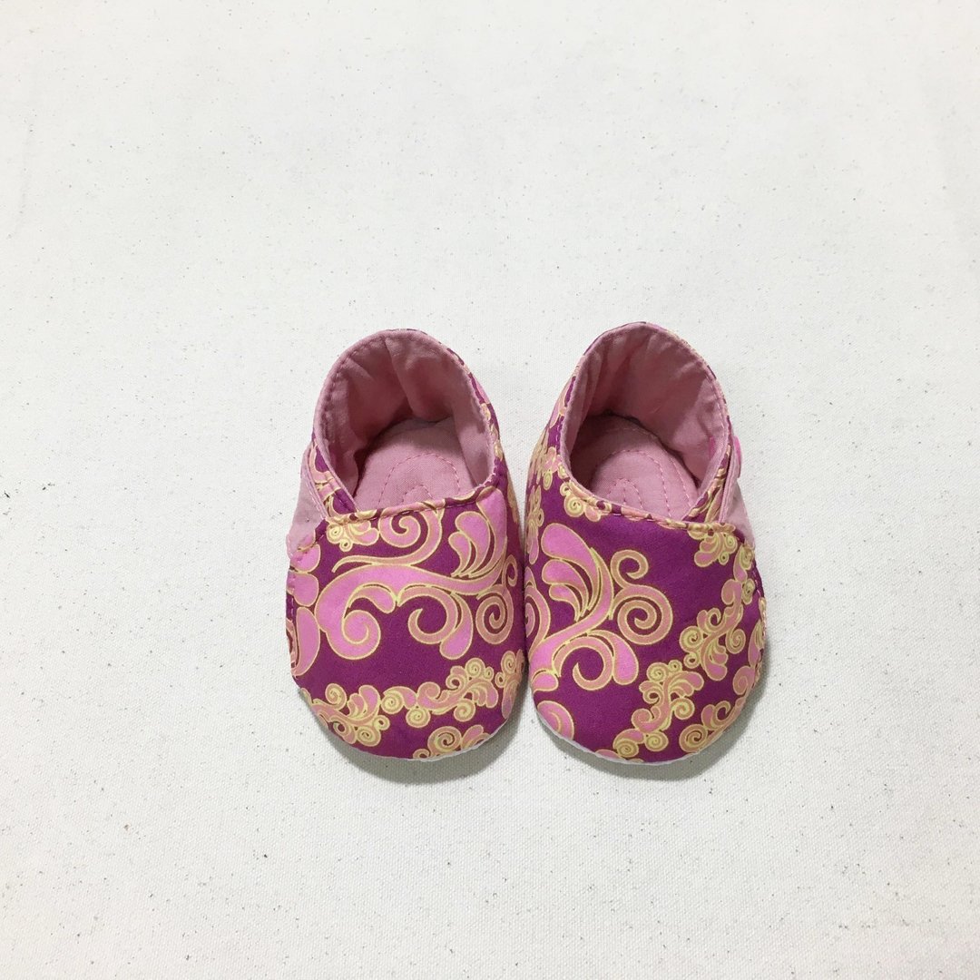 复古花纹婴儿鞋 绅士鞋包覆款 照片为样本请私讯询问花色 - 满月礼盒 - 棉 紫色