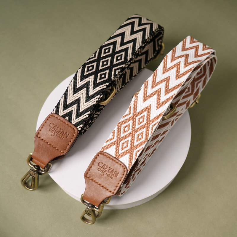 【24hr快速出货】菱格图腾可拆式帆布背带-239001.239002 - 其他 - 其他材质 白色