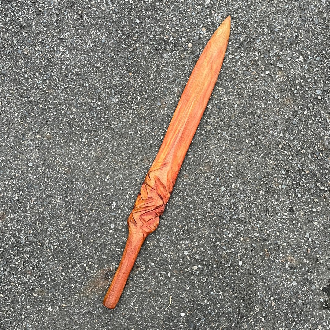 我贩剑　仙剑　立尘　木刀　艺术木剑　运动太极剑　妖刀 - 摆饰 - 木头 卡其色