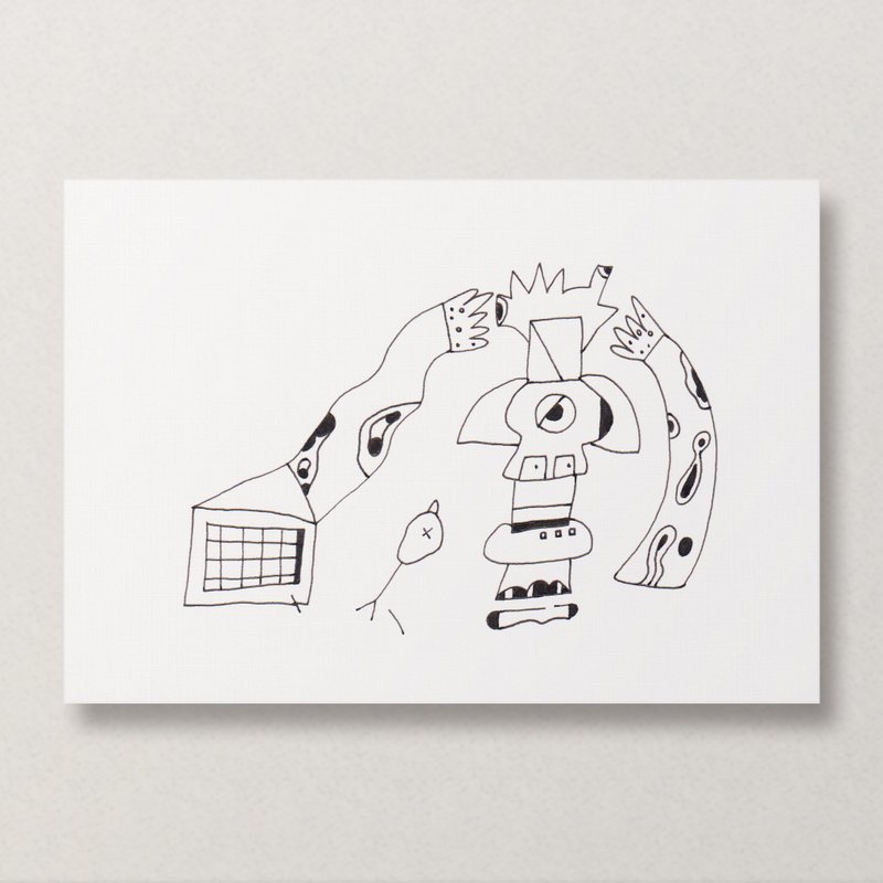 【怪物 #11 魔】 手绘卡片 / 原画手稿 - 卡片/明信片 - 纸 黑色