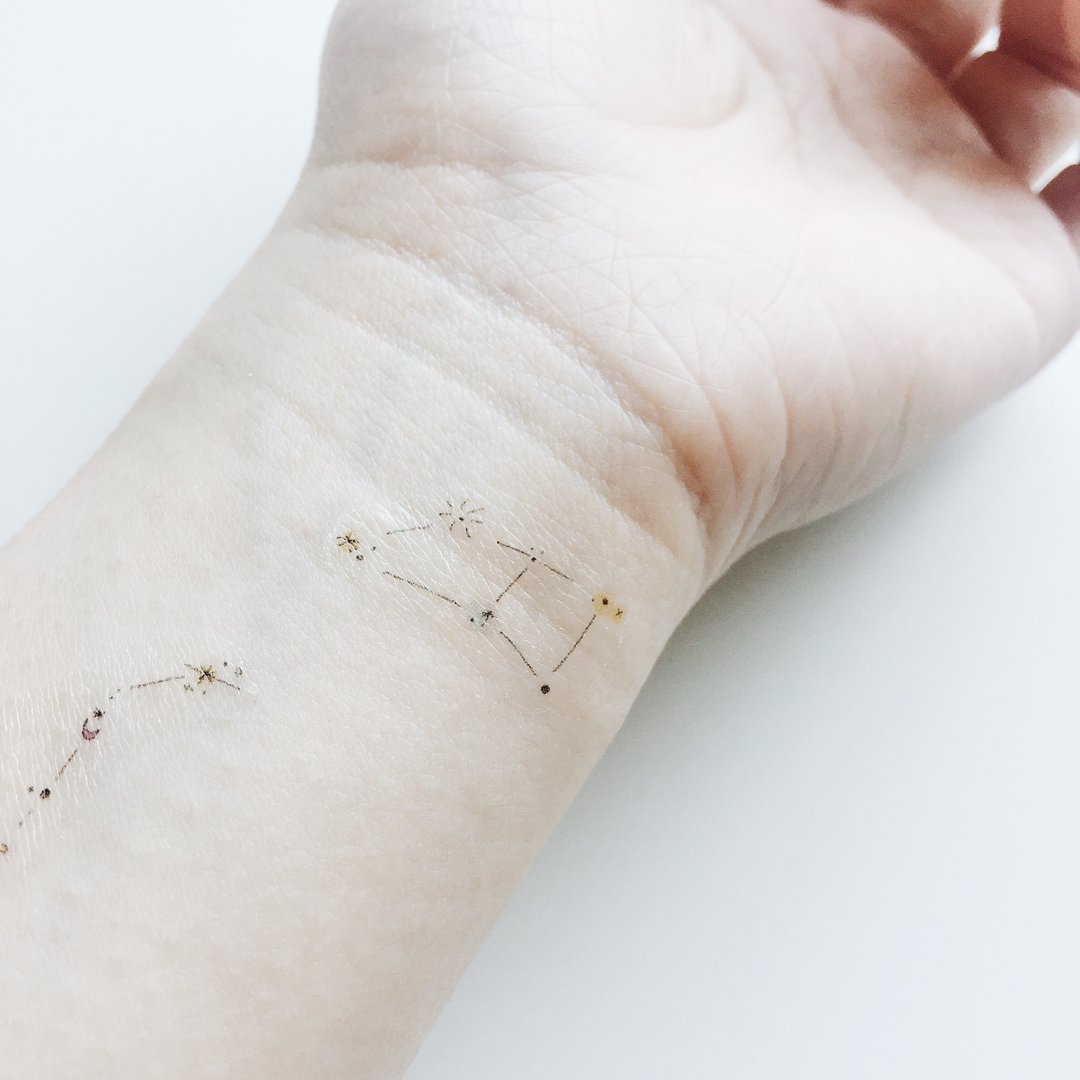 Constellation tattoo sticker - 纹身贴 - 纸 黄色