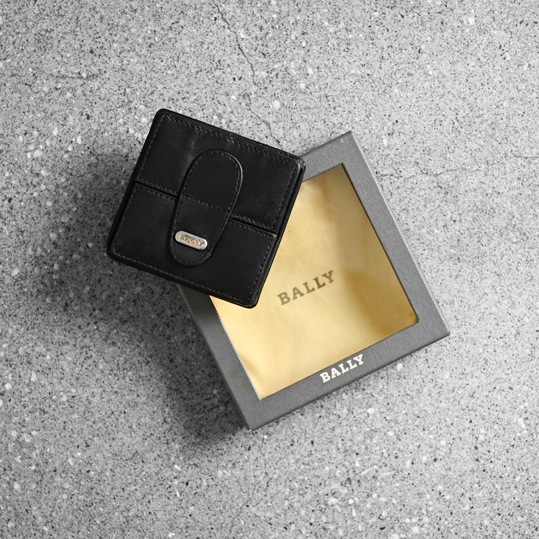 BALLY 古董零钱包 /古董皮夹、古董长夹零钱包、古董精品 - 皮夹/钱包 - 真皮 黑色