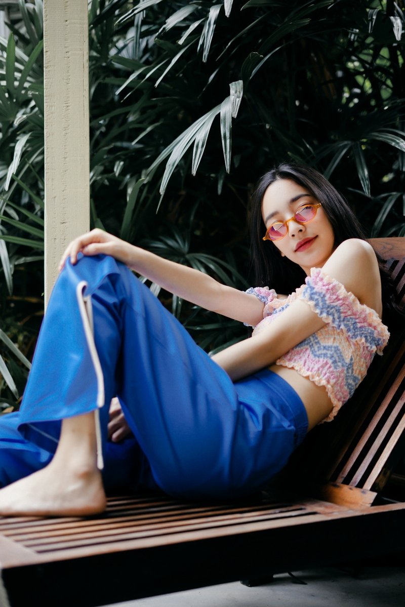 Highestjump Bell leg pant (Powder blue) - 女装长裤 - 棉．麻 蓝色