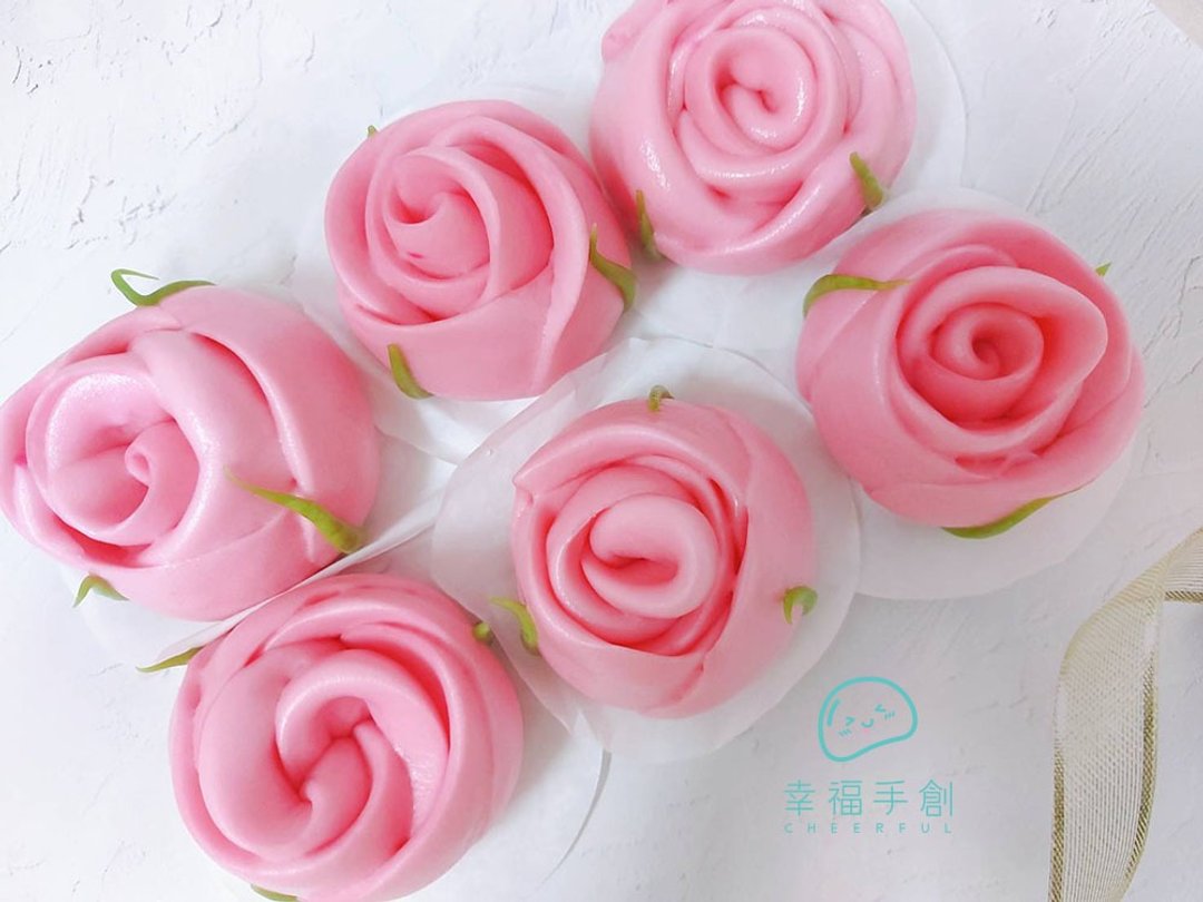玫瑰花馒头花束 毕业 情人节 生日礼物 交换礼物 造型馒头 6入/组 - 面包/吐司 - 新鲜食材 多色