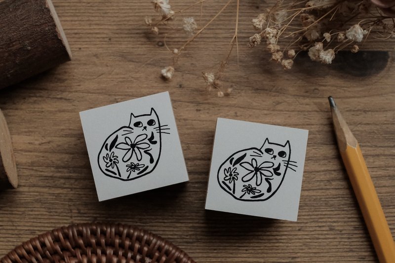 【窝窝头原创印章】三花猫 - 印章/印台 - 木头 白色