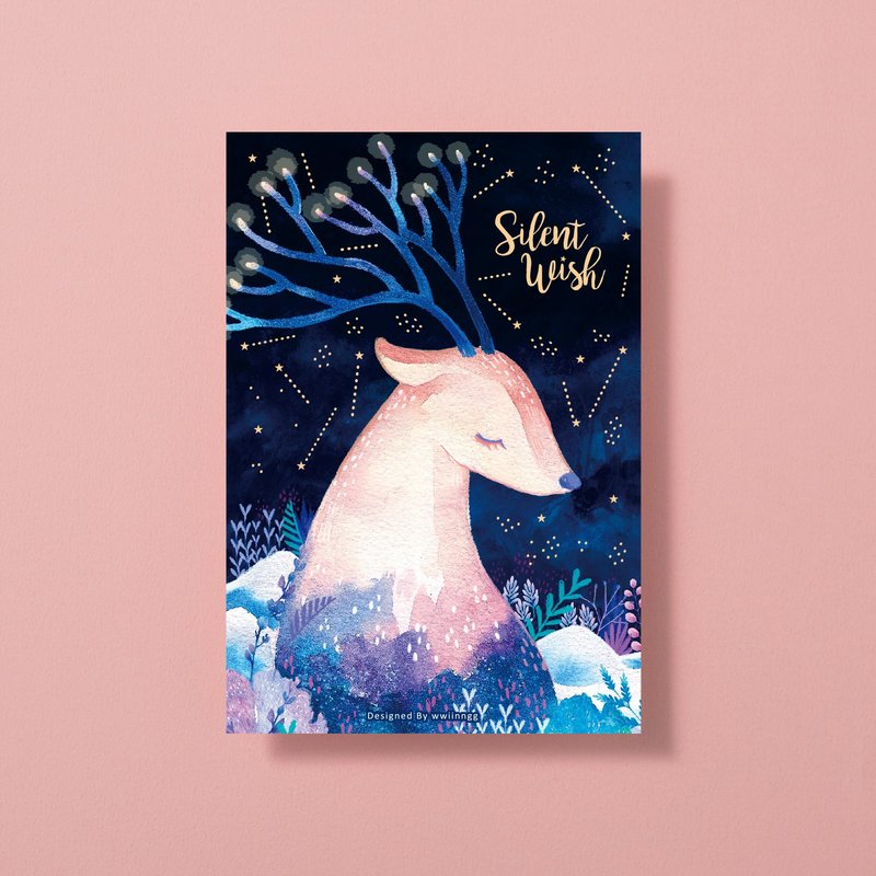 插画明信片-星星的悄悄话 - 卡片/明信片 - 纸 蓝色