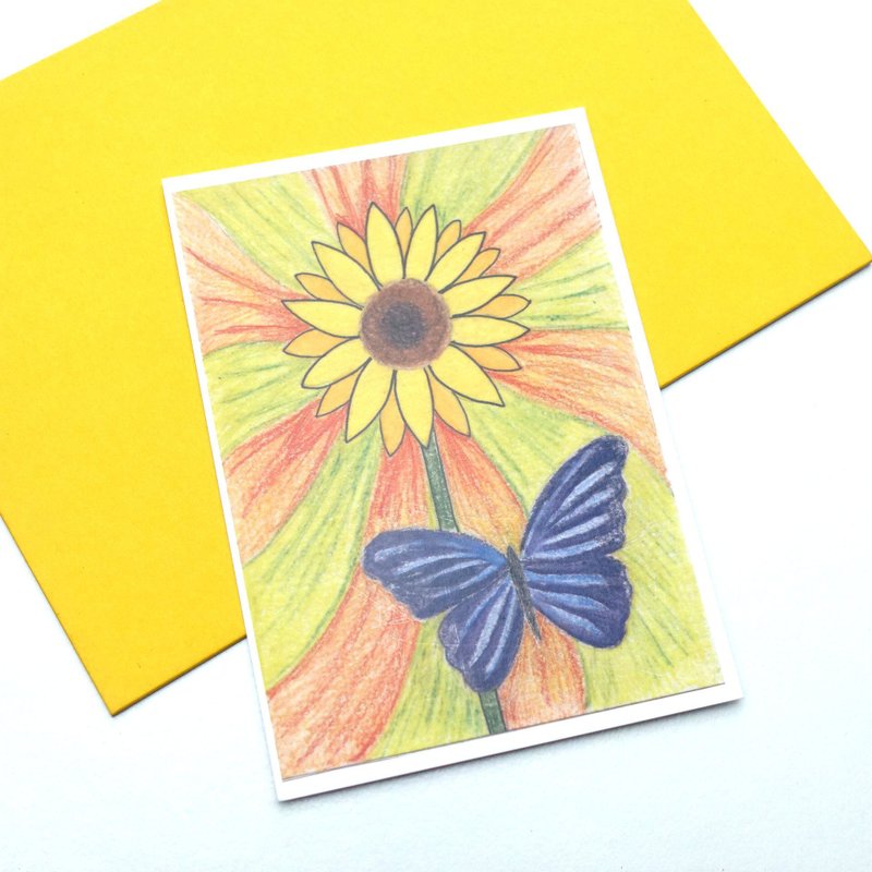 明信片 花与蝶 - 卡片/明信片 - 纸 