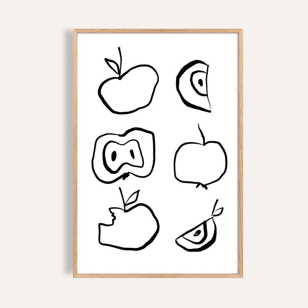 苹果习作 Apple Studies / 现代抽象水果挂画 / 厨房挂画 无框画 - 海报/装饰画/版画 - 纸 