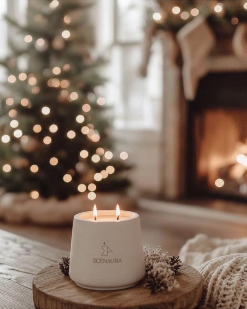 【SCENAURA】冬季限定香气 手工水泥杯香氛蜡烛 - 香薰/精油/线香 - 水泥 