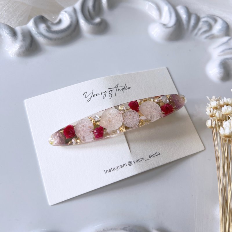 绣球花发夹 - 发饰 - 树脂 粉红色