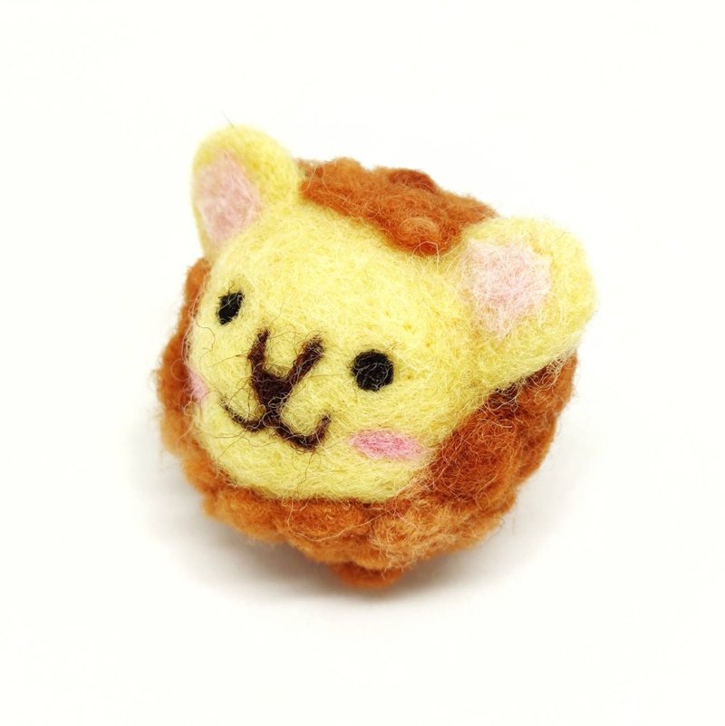 狮子  羊毛毡 钥匙圈、吊饰、摆饰 - 钥匙链/钥匙包 - 羊毛 黄色