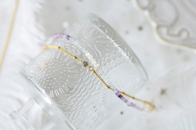 挂念。彩萤石 双层手链 14K包金 天然石水晶 手链 - 手链/手环 - 水晶 多色