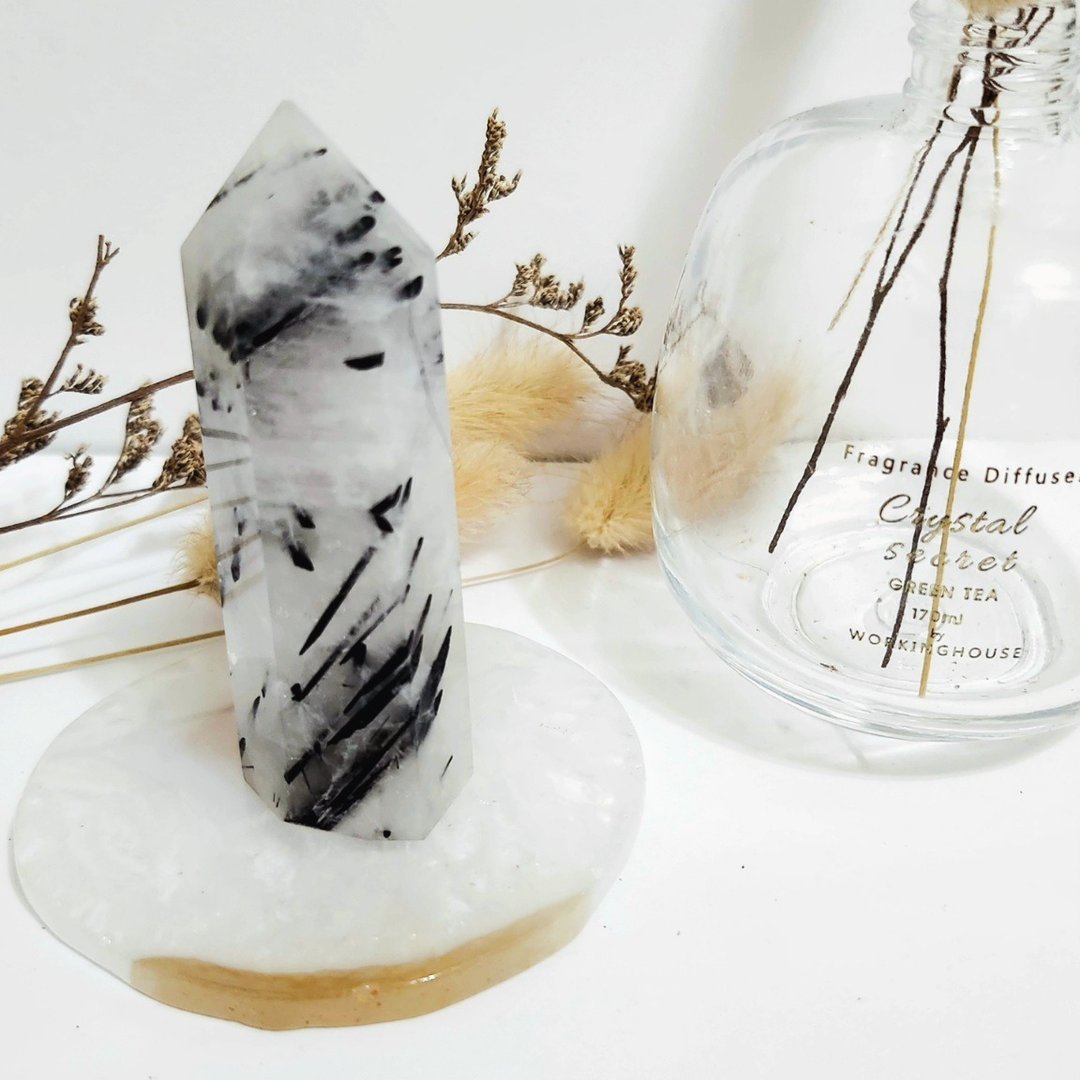 粗丝黑发晶晶柱 - 摆饰 - 水晶 黑色