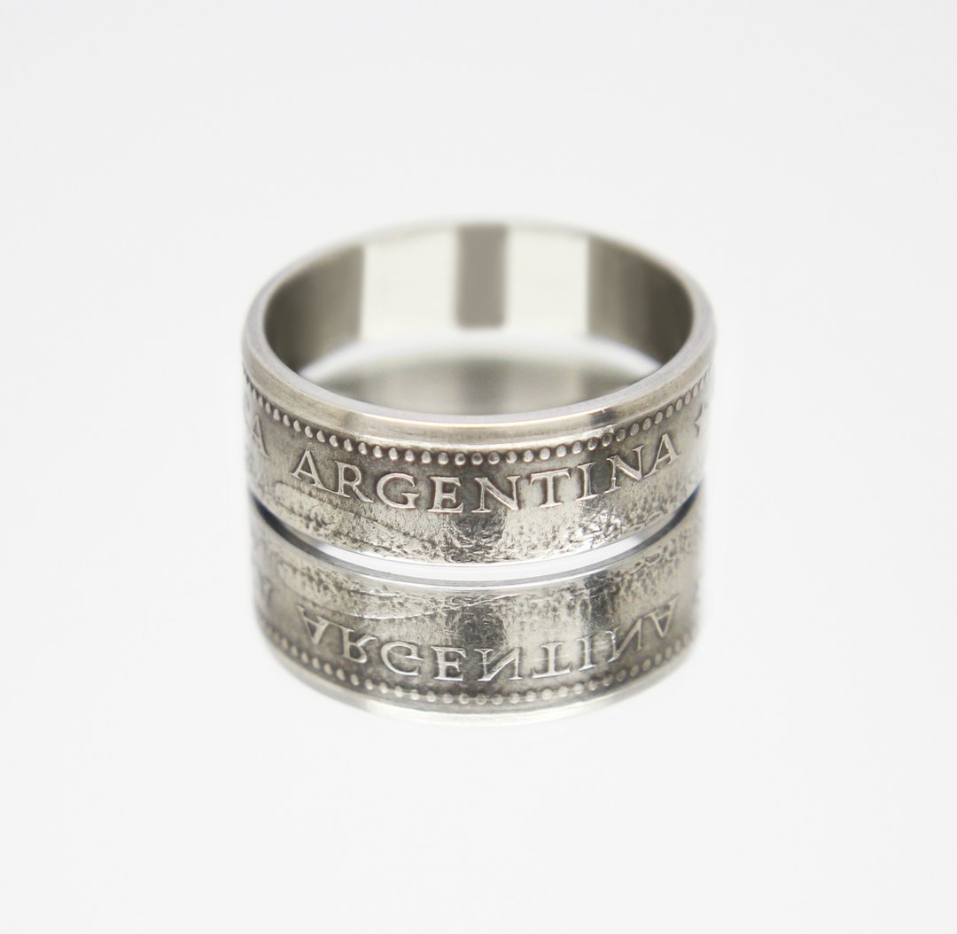 Argentina Coin Ring 1 peso 1959 coin rings for men coin rings for women - 戒指 - 其他金属 