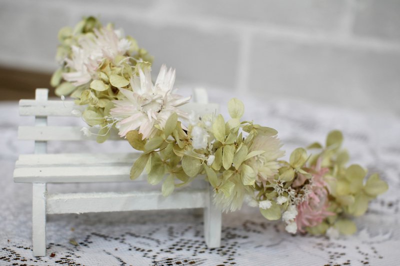 【亮丽款干燥花冠/花发饰】-永生花/干燥花/珠宝捧花/婚礼捧花花束/花礼 - 其他 - 植物．花 粉红色