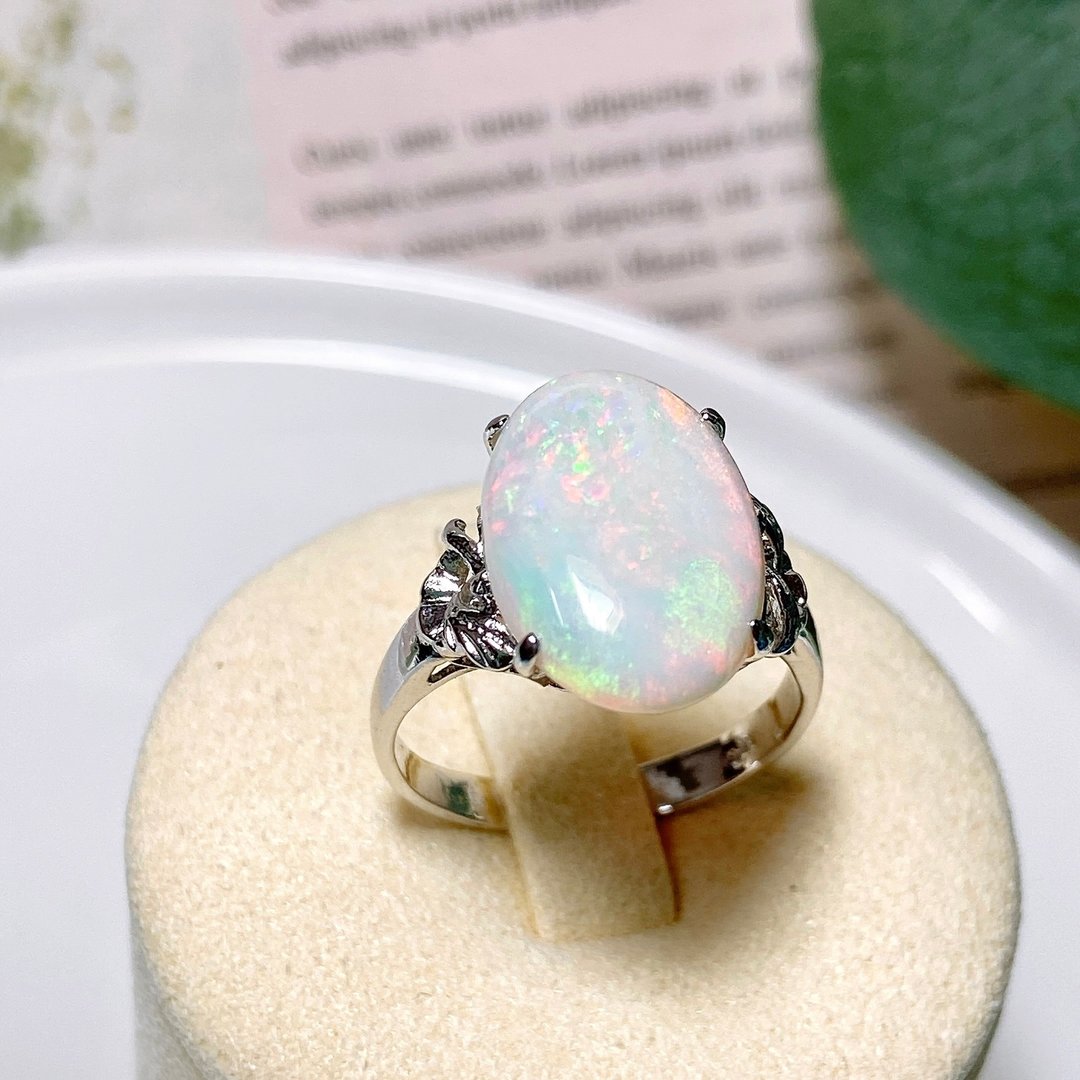 【西洋古董饰品】天然Opal 澳洲欧泊石彩火彩花园美绚蛋白石 戒指 - 戒指 - 贵金属 多色