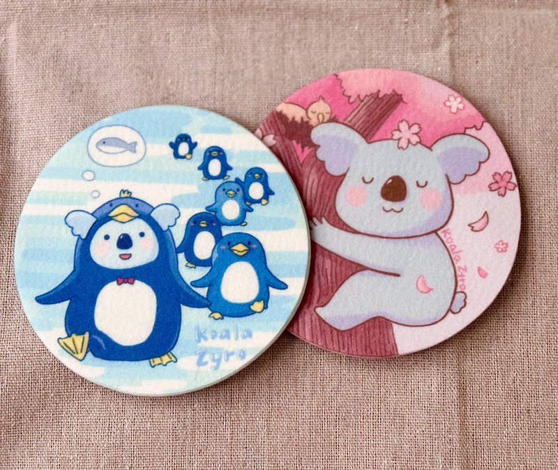 懒懒无尾熊吸水止滑杯垫 - 杯垫 - 其他人造纤维 