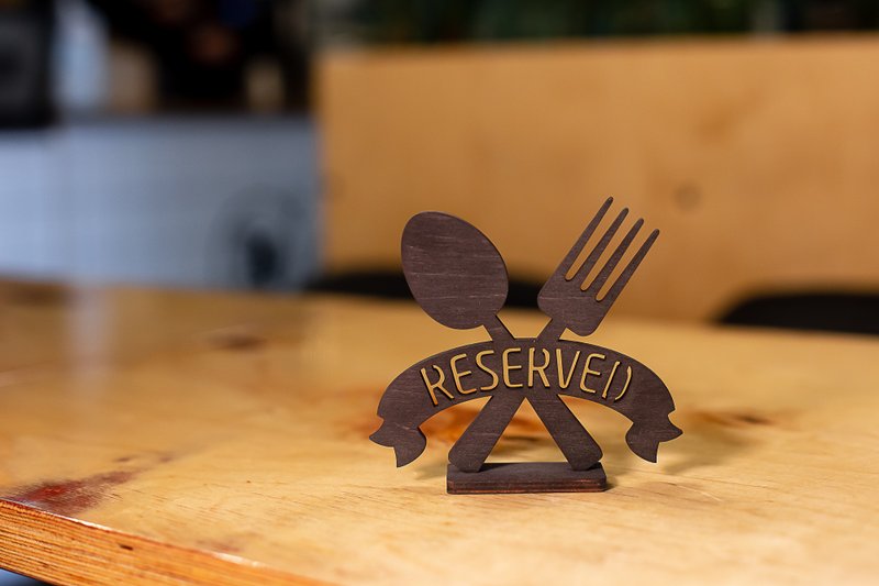 Wooden Reserved Signs, Tabletop Signs, Reserved Table Signs, Restaurant Sign - 餐垫/桌巾 - 木头 